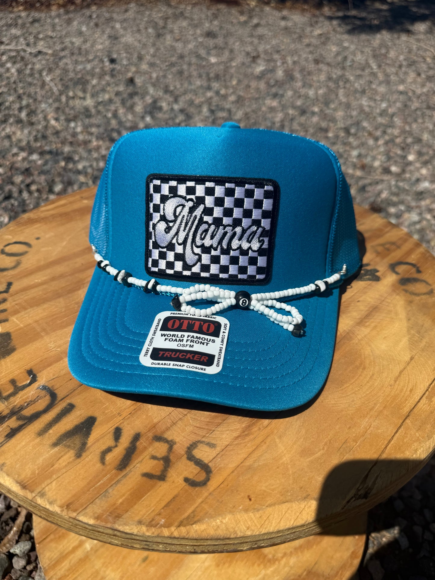 Checkered Mama trucker hat