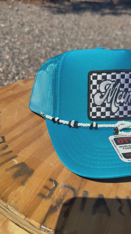 Checkered Mama trucker hat